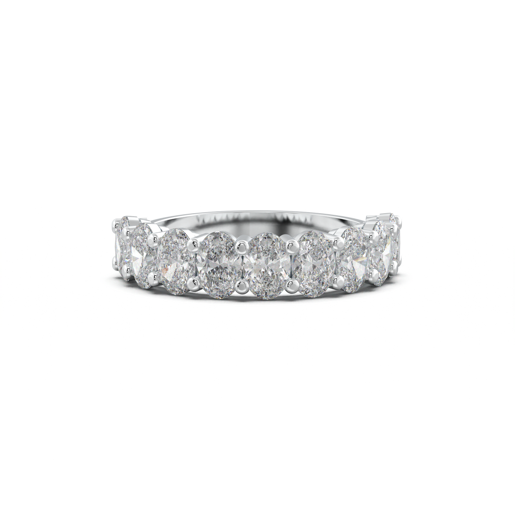Nine-Oval Half-Eternity Wedding Band