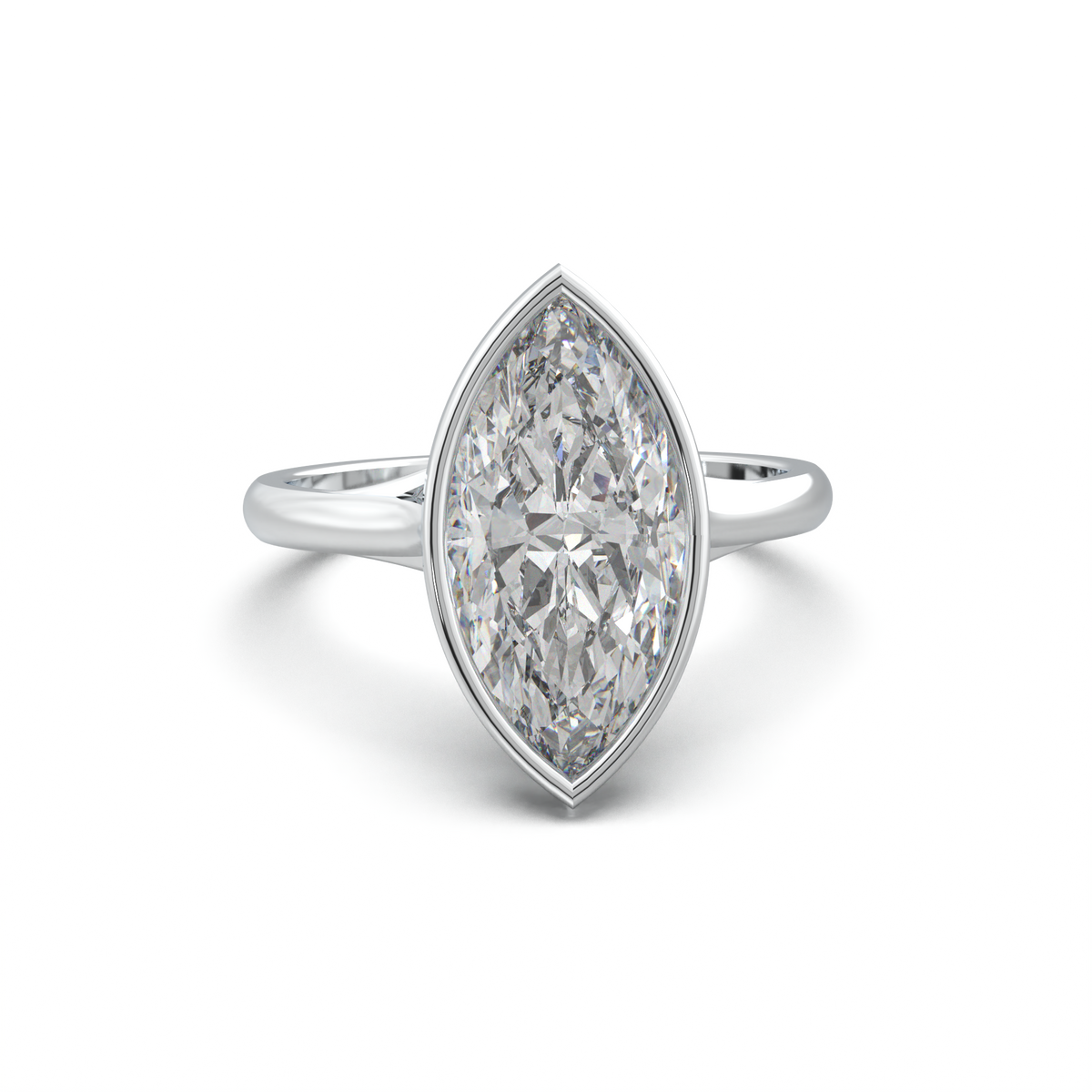 Marquise Bezel Solitaire Engagement Ring