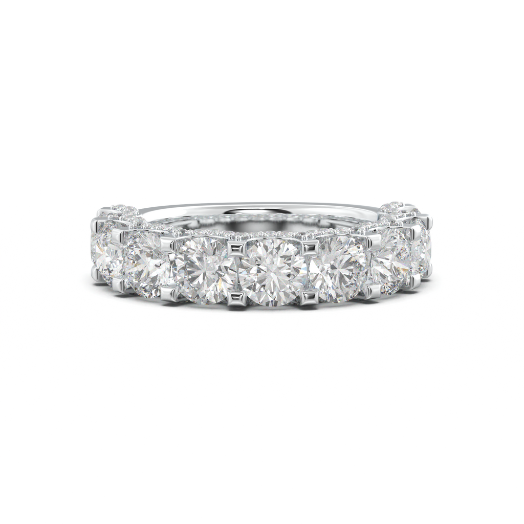 Round Diamond Pavé-Edge Wedding Band