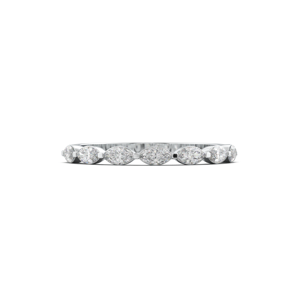 East-West Marquise Half-Eternity Wedding Band