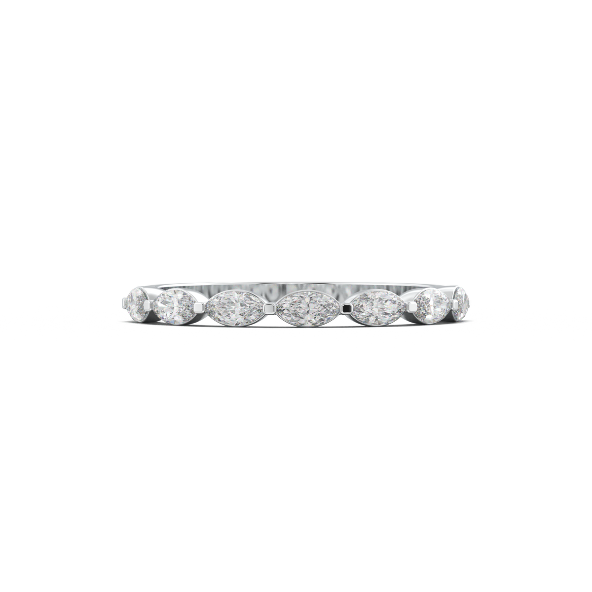 East-West Marquise Half-Eternity Wedding Band