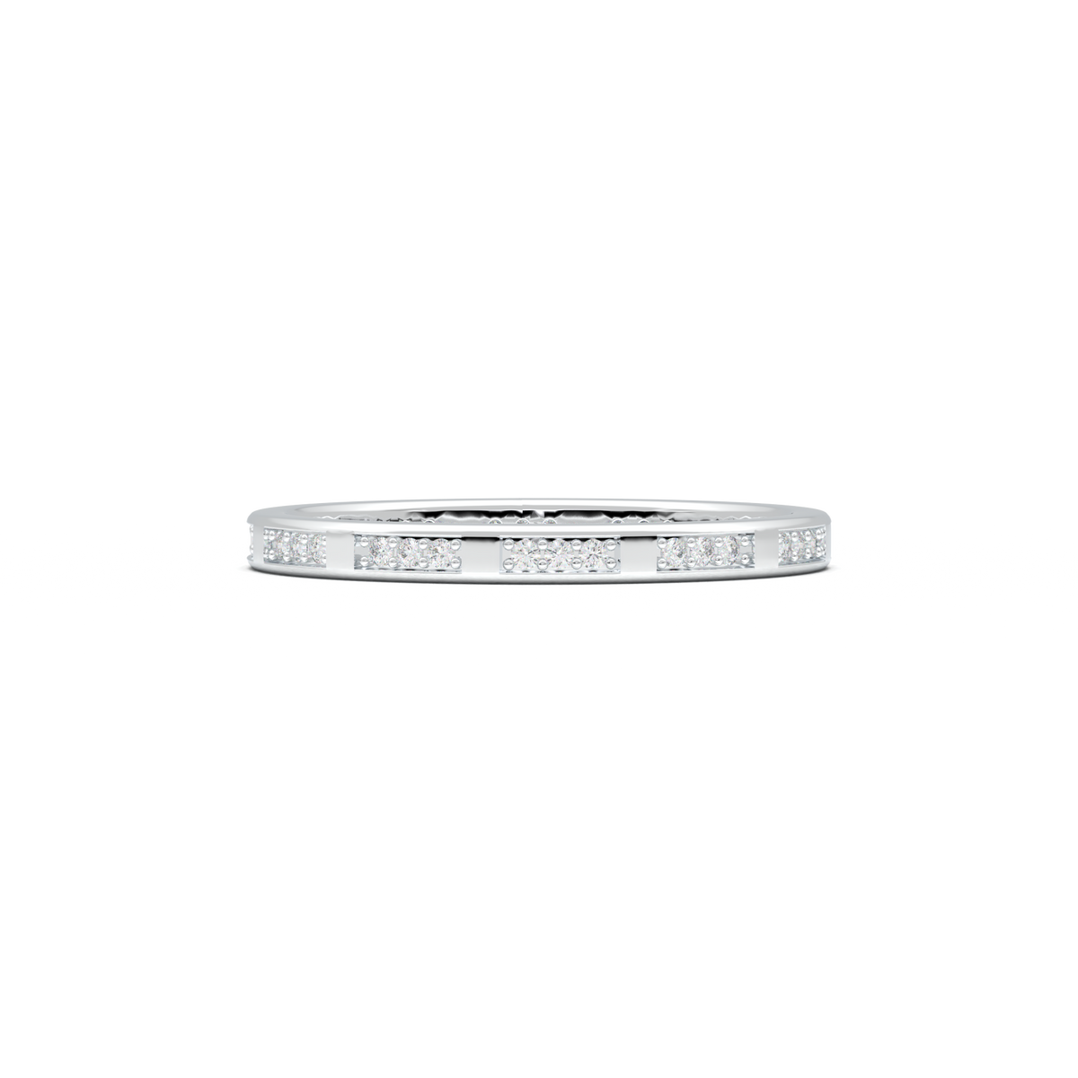 Geometric Round Diamond Wedding Band