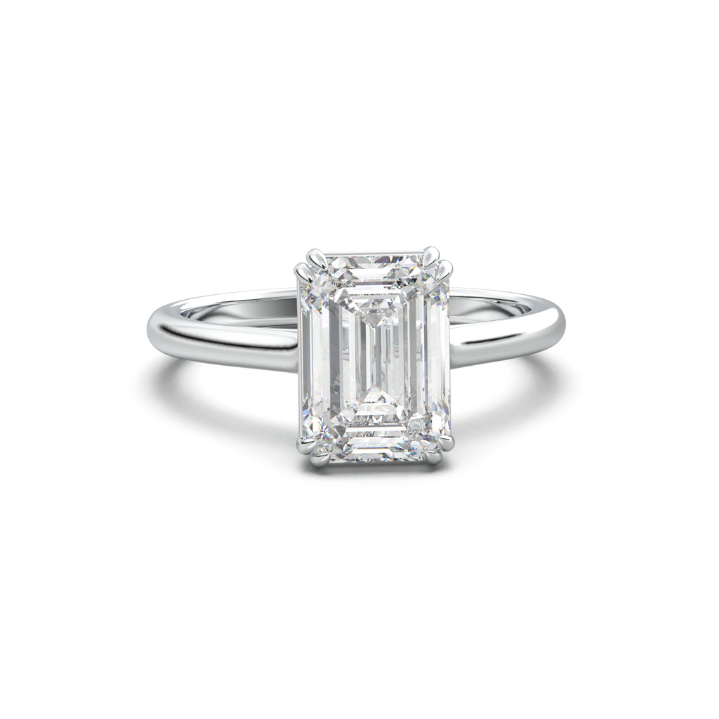 Emerald Solitaire Engagement Ring