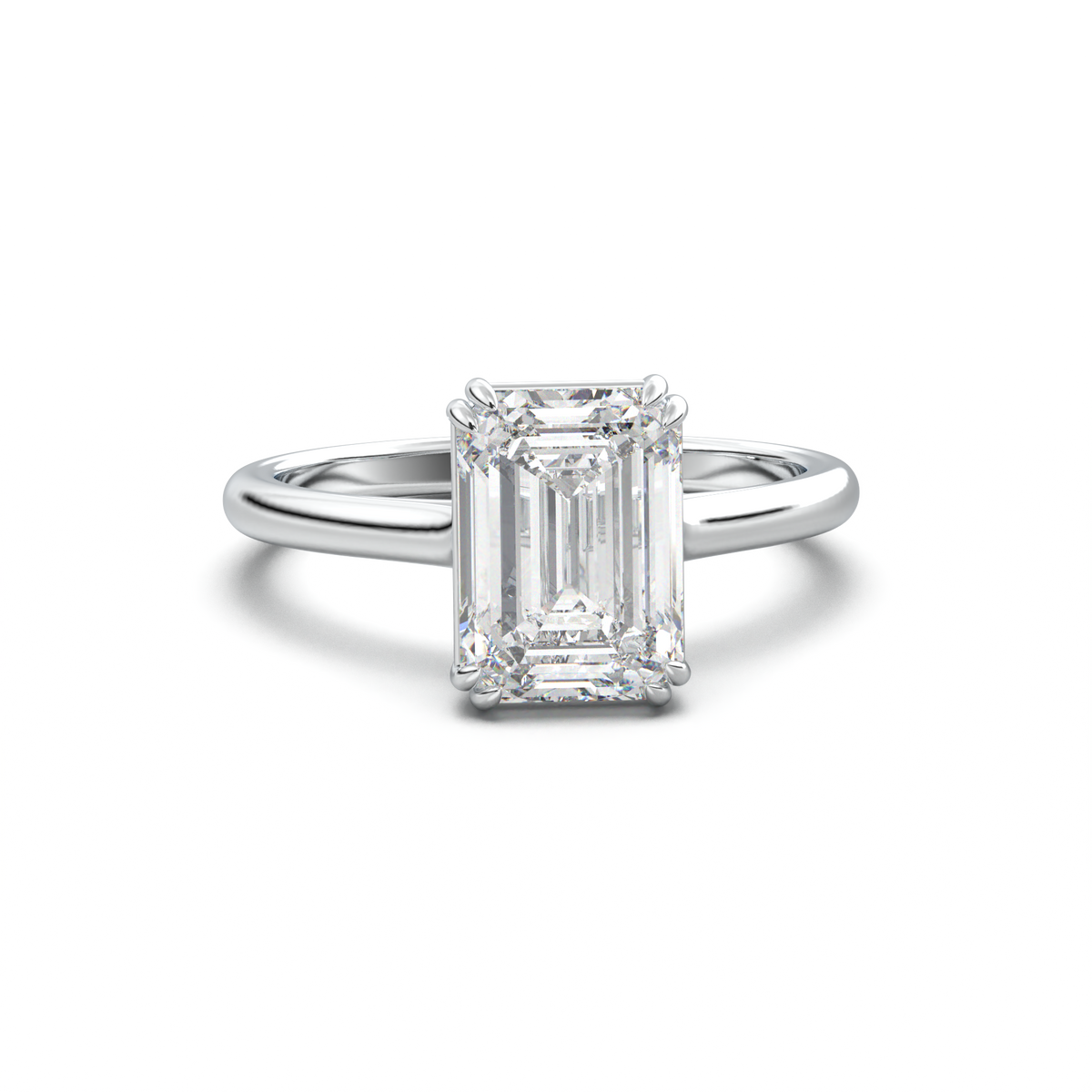 Emerald Solitaire Engagement Ring