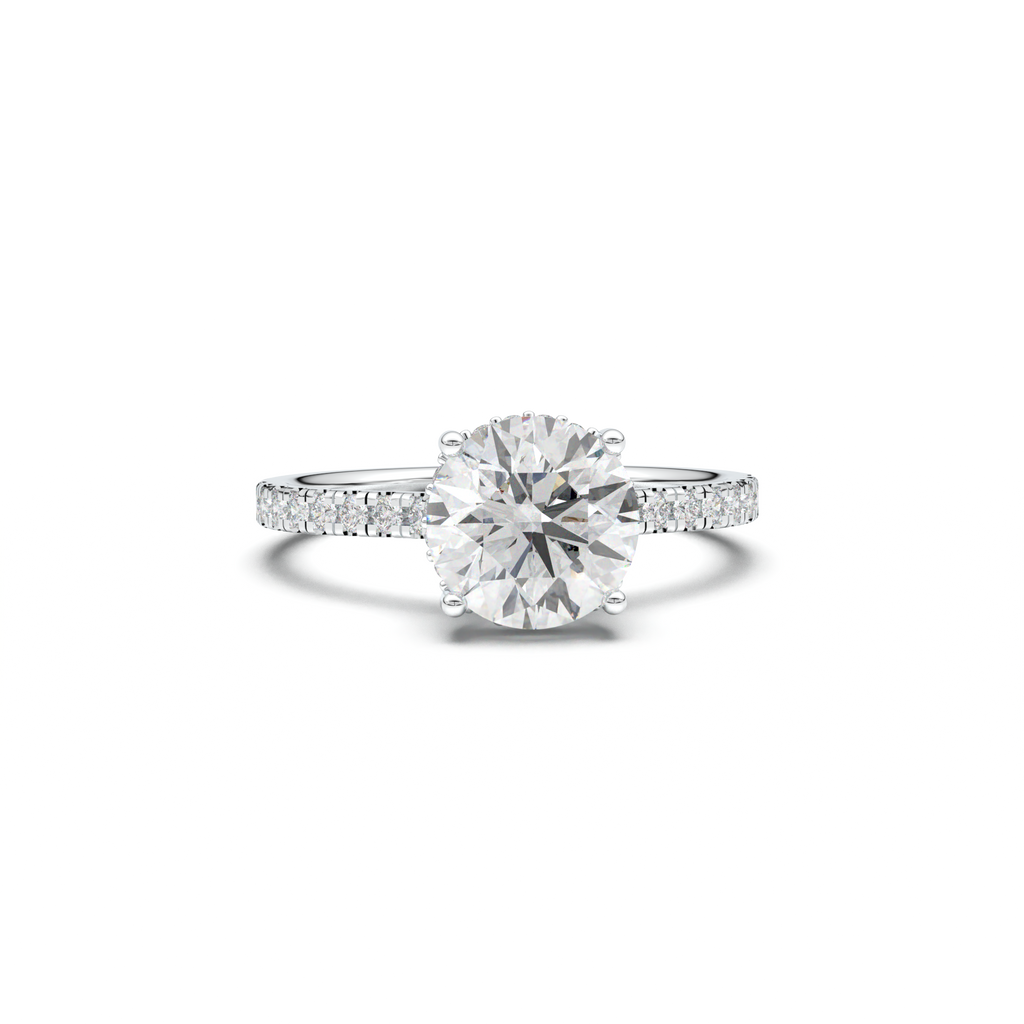 Round Pavé Engagement Ring