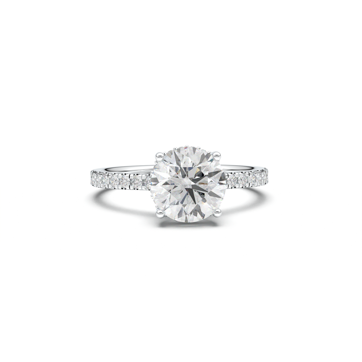 Round Pavé Engagement Ring