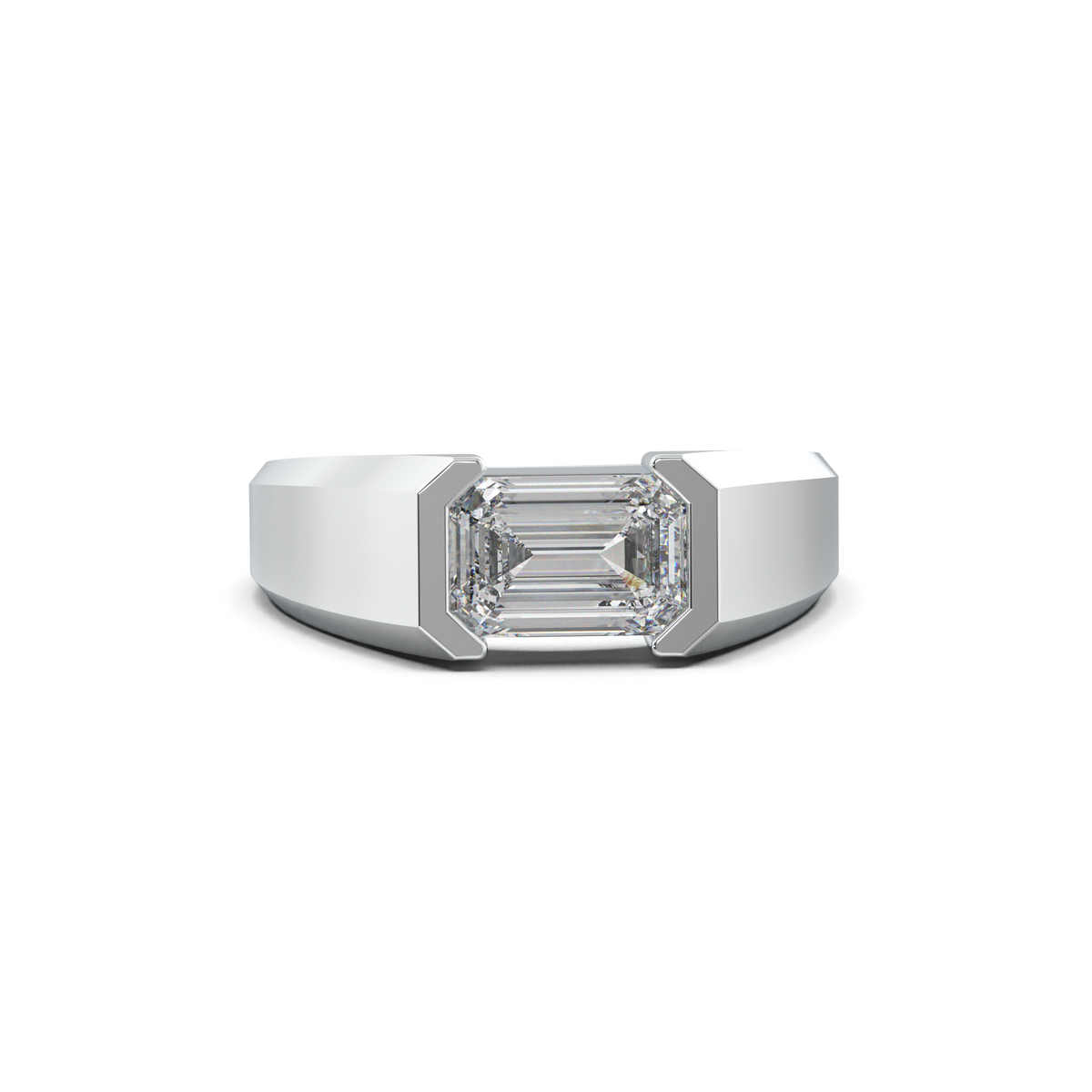 East-West Emerald Men's Ring