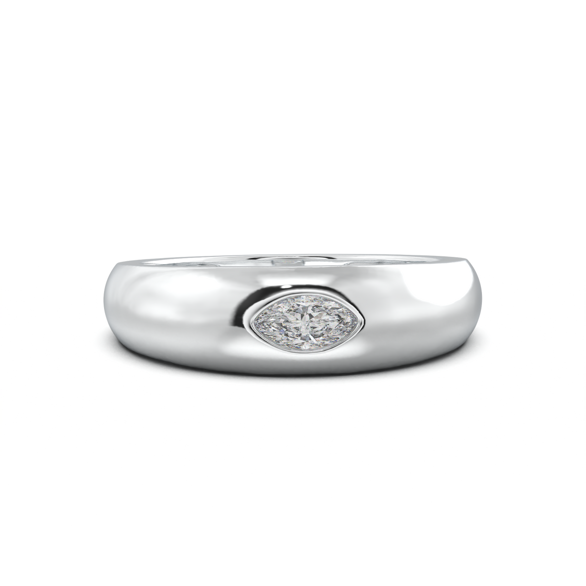 Flush-Set Marquise Men's Band