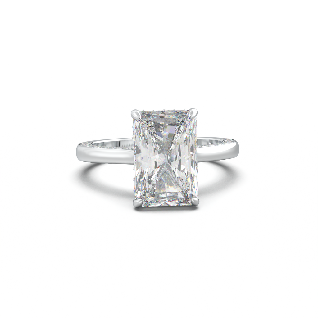 Radiant Pavé Hidden Halo Engagement Ring
