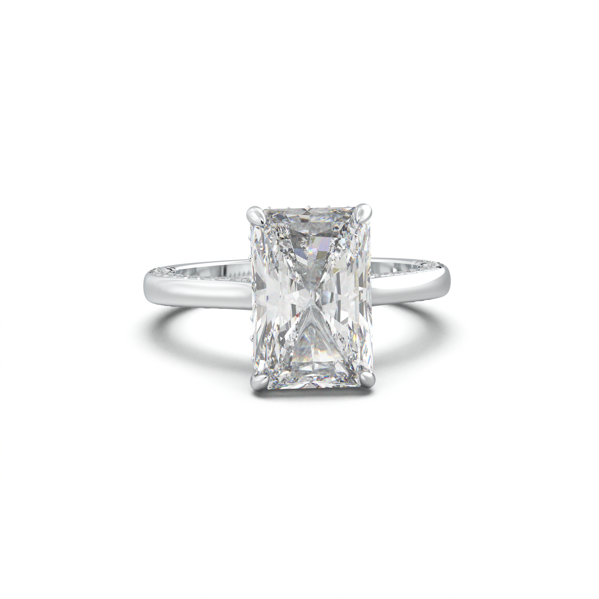 Radiant Pavé Hidden Halo Engagement Ring