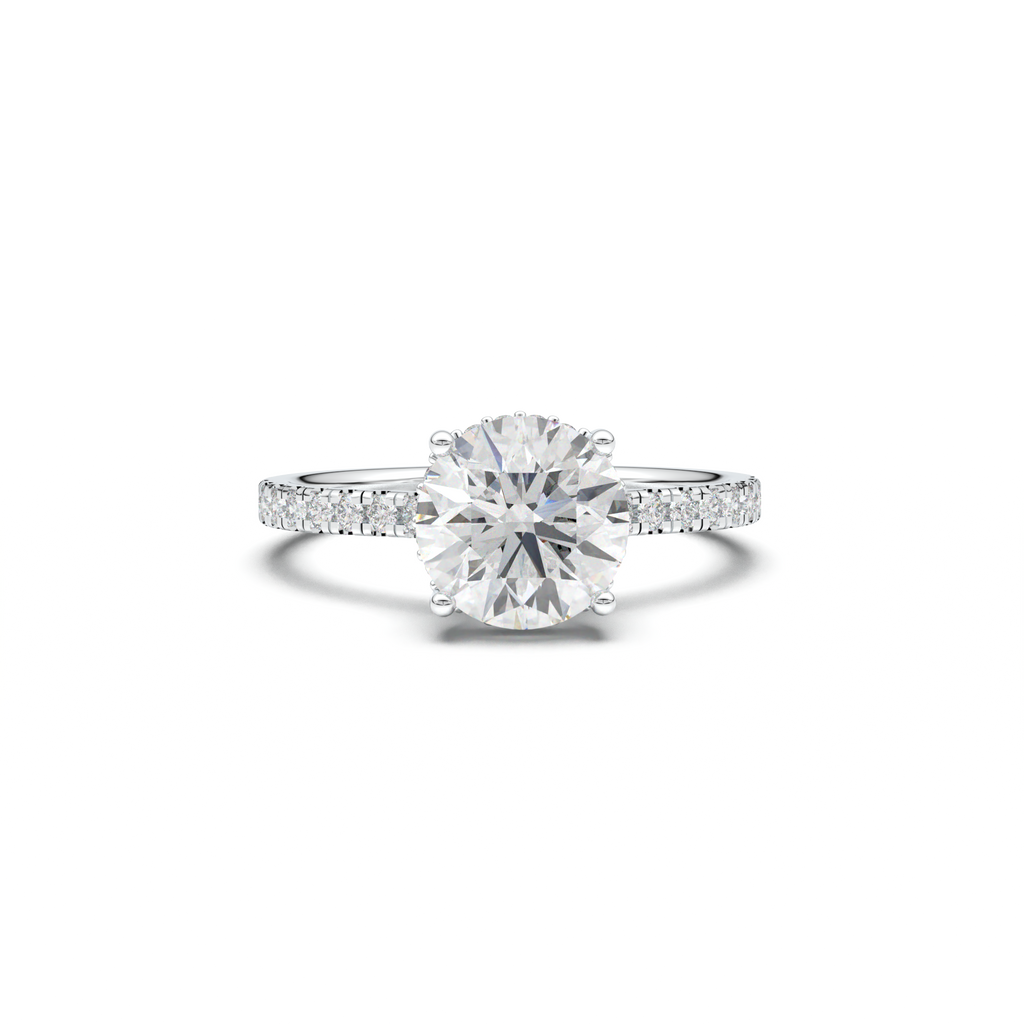 Round Pavé Engagement Ring