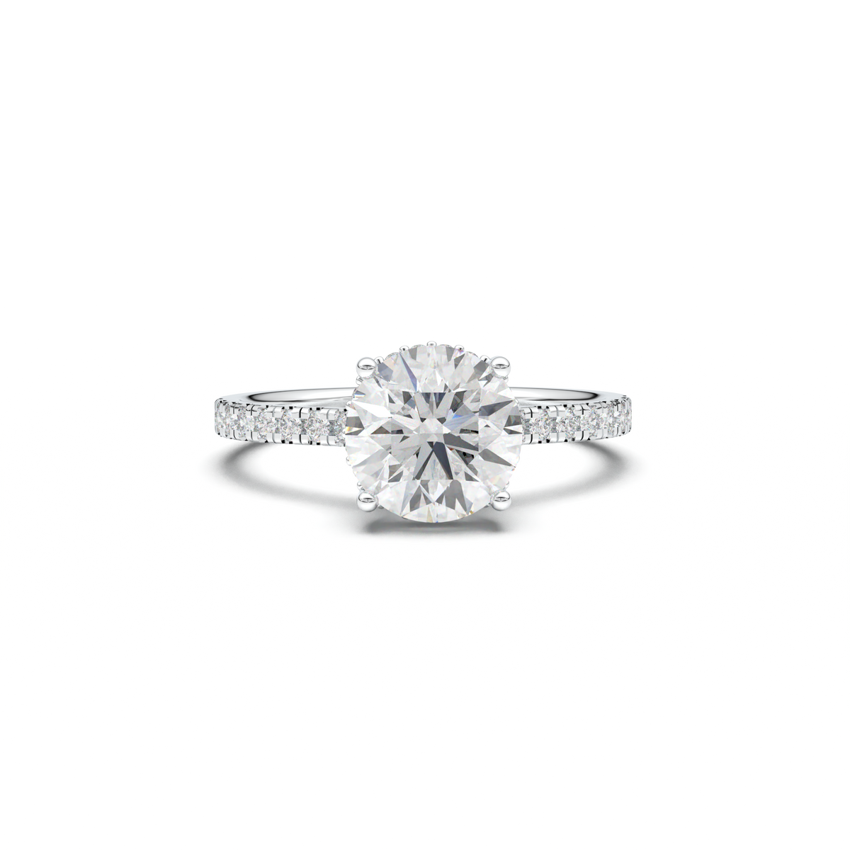 Round Pavé Engagement Ring