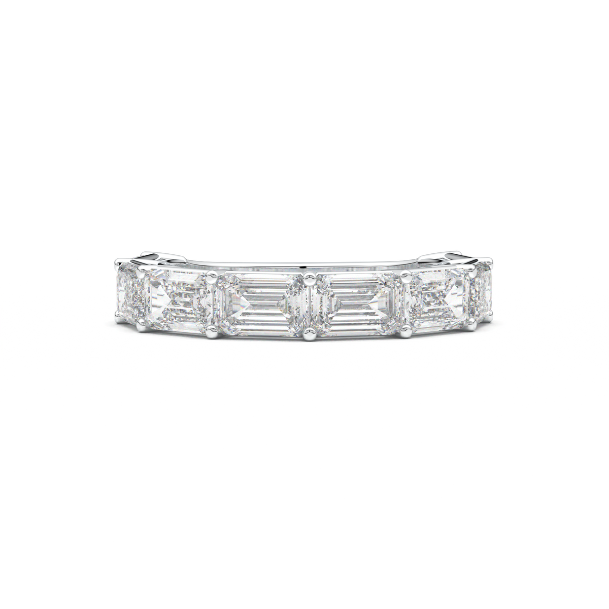 Emerald-Cut Six-Stone Wedding Band