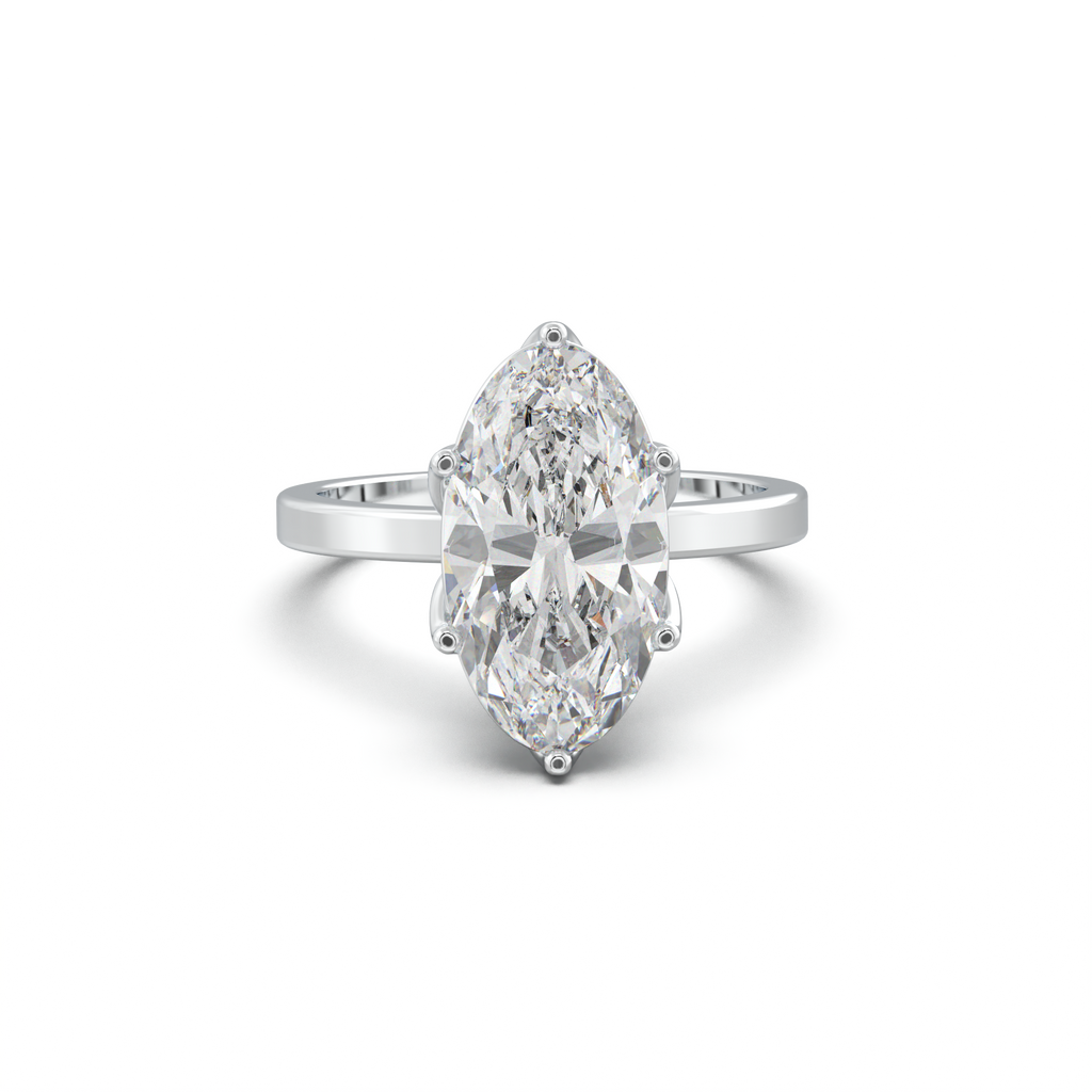 Oval Diamond-Accent Gallery Engagement Ring