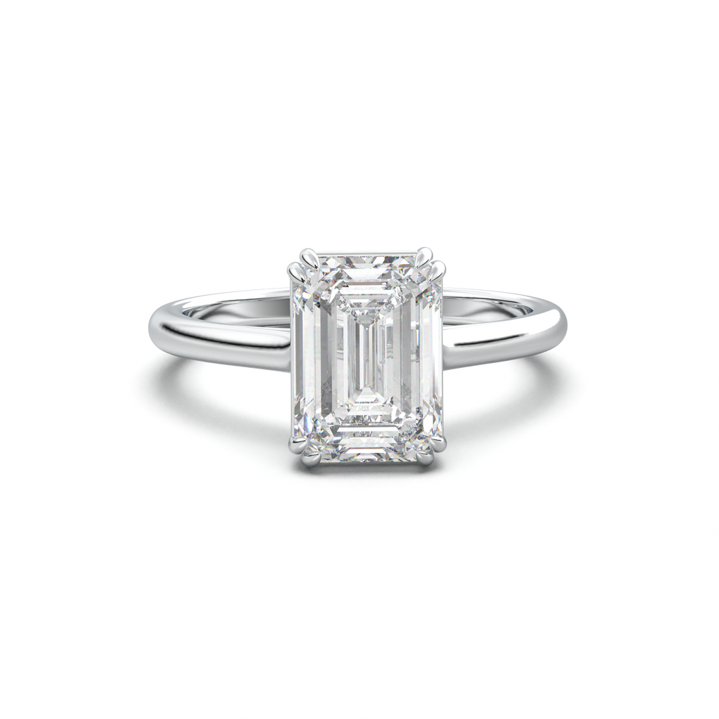 Emerald Solitaire Engagement Ring