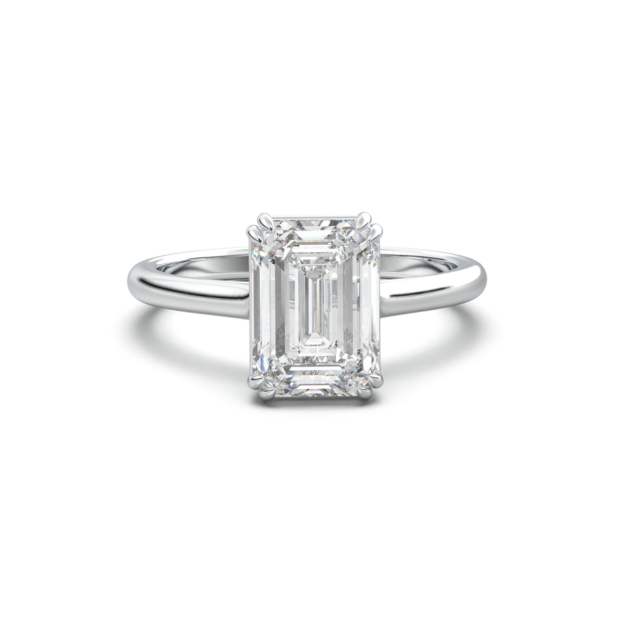 Emerald Solitaire Engagement Ring