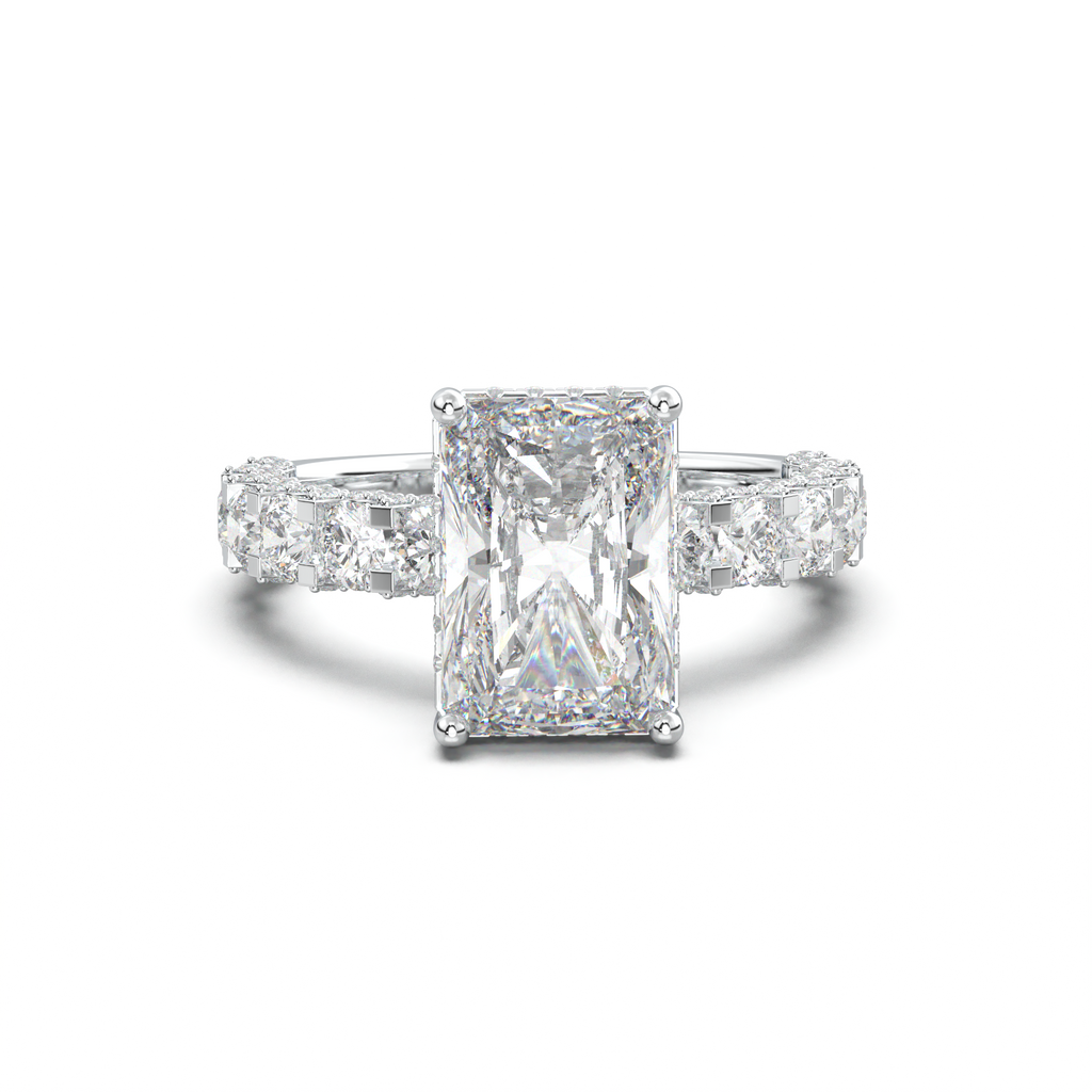 Radiant Diamond Band Engagement Ring