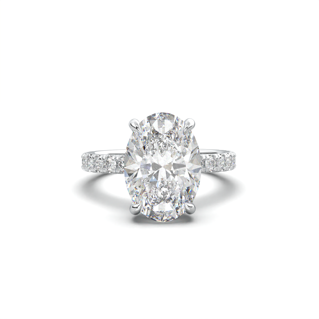 Oval Pavé Hidden Halo Engagement Ring