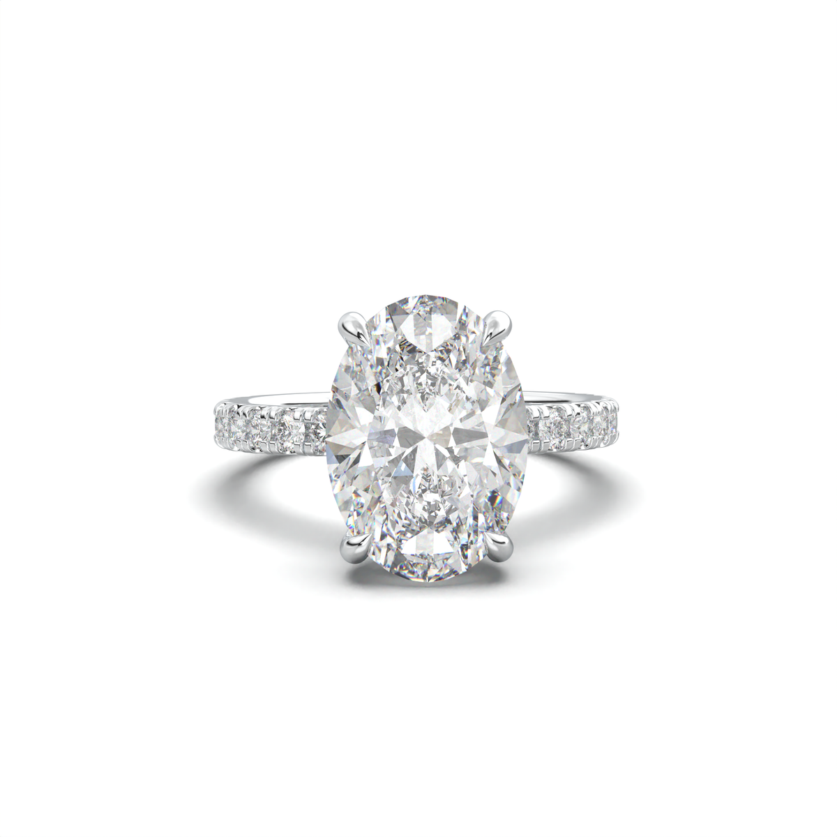 Oval Pavé Hidden Halo Engagement Ring