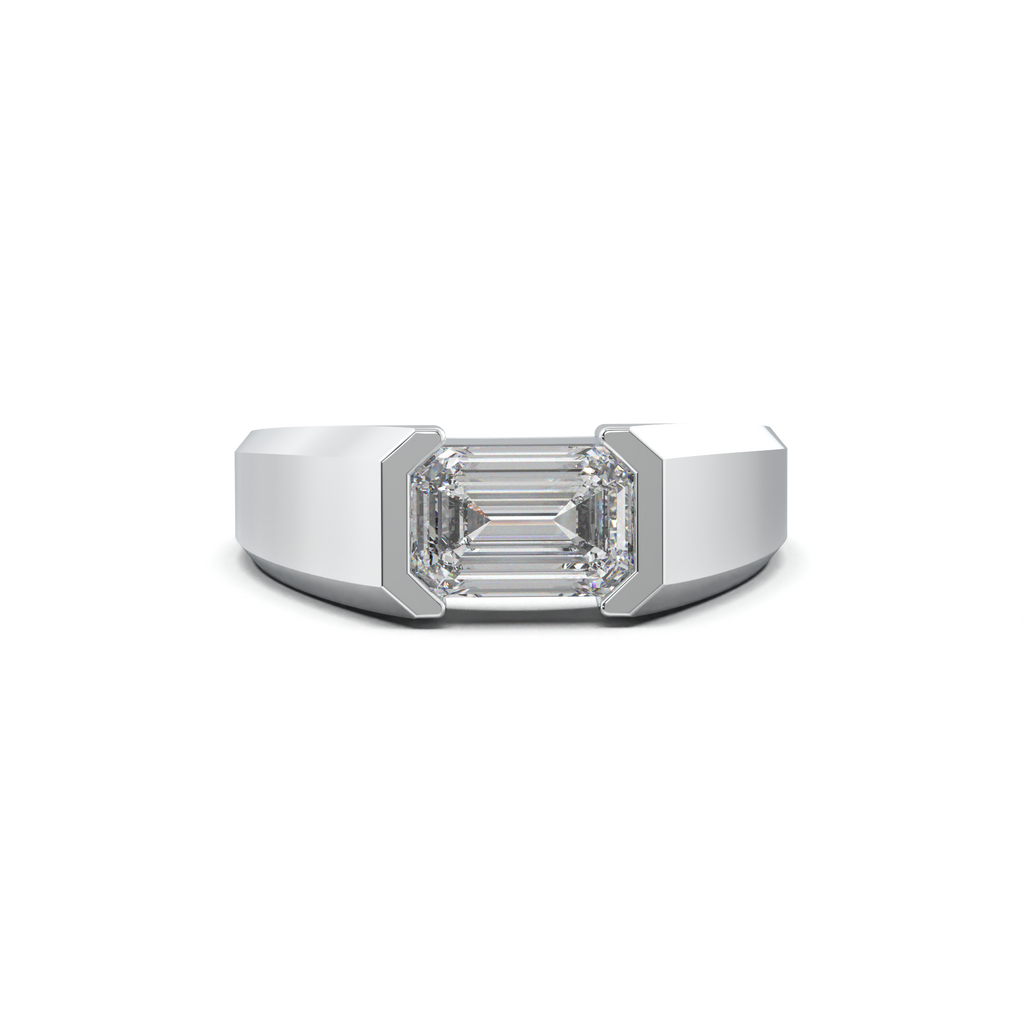 East-West Emerald Men's Ring