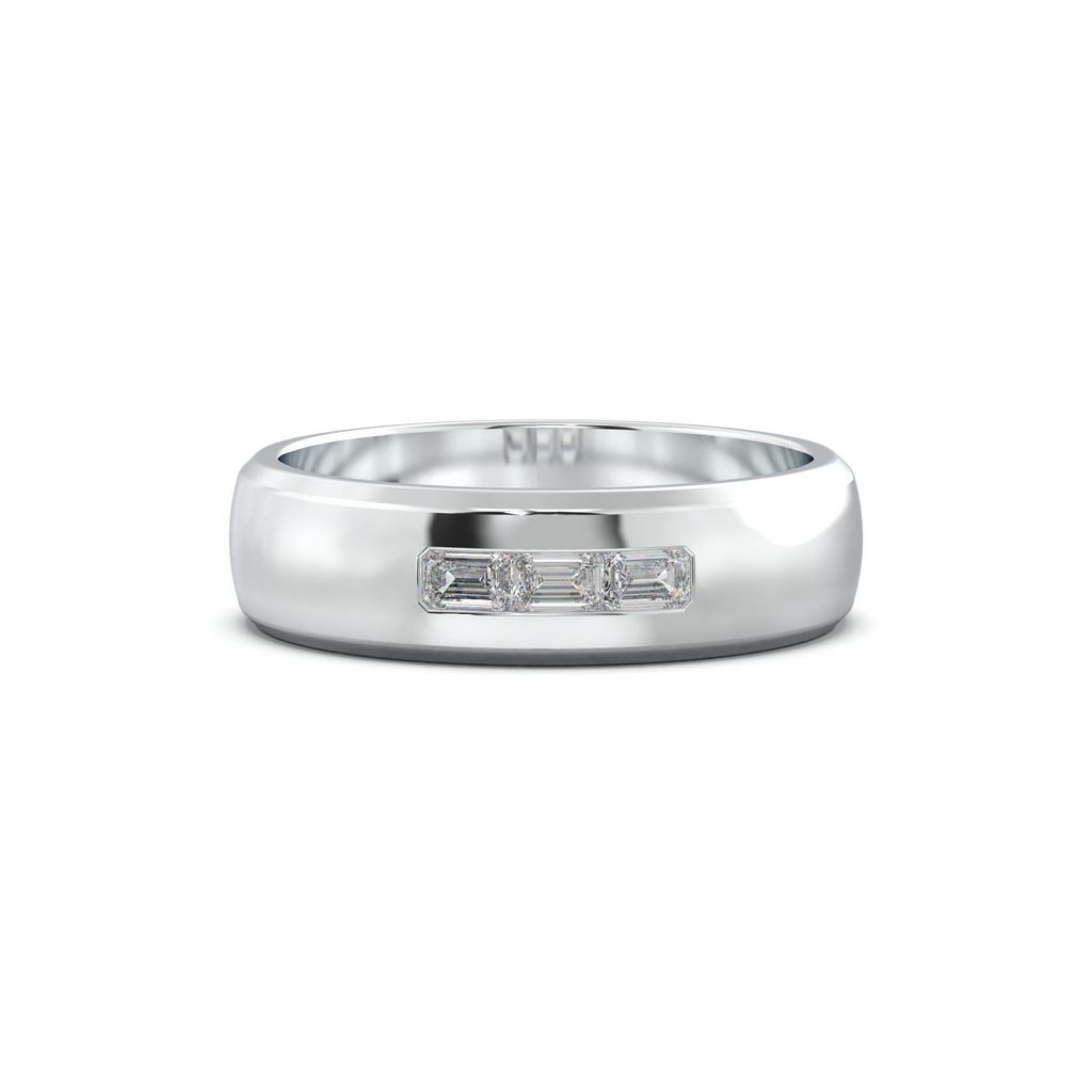 Three-Emerald Inlay Men's Band