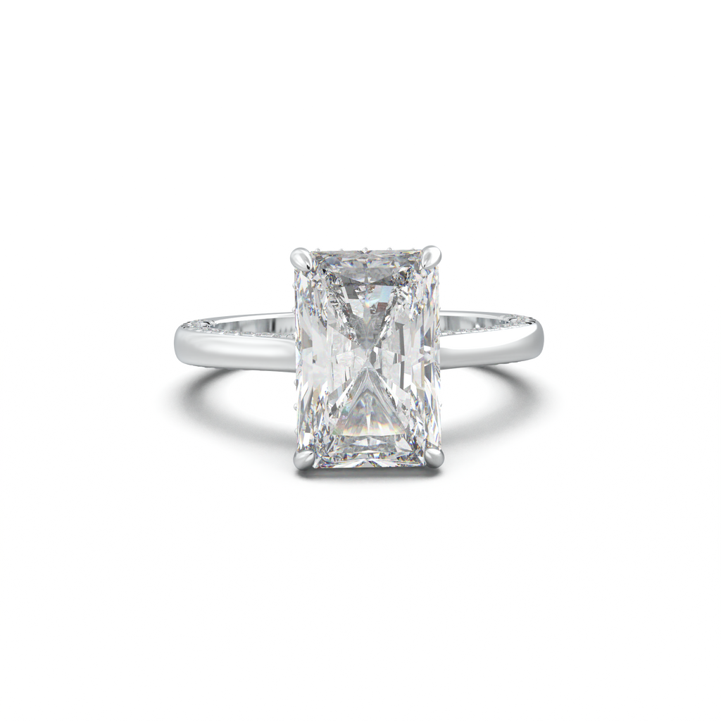 Radiant Pavé Hidden Halo Engagement Ring