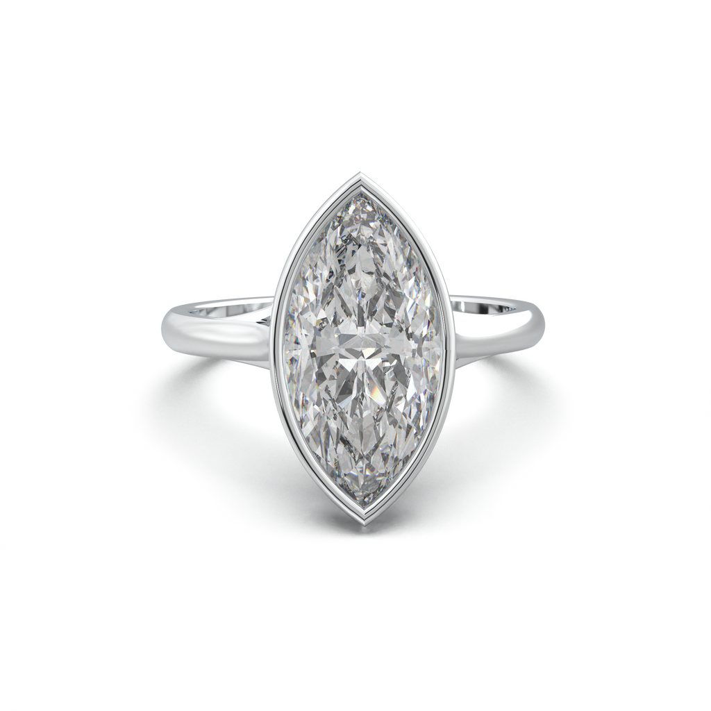 Marquise Bezel Solitaire Engagement Ring