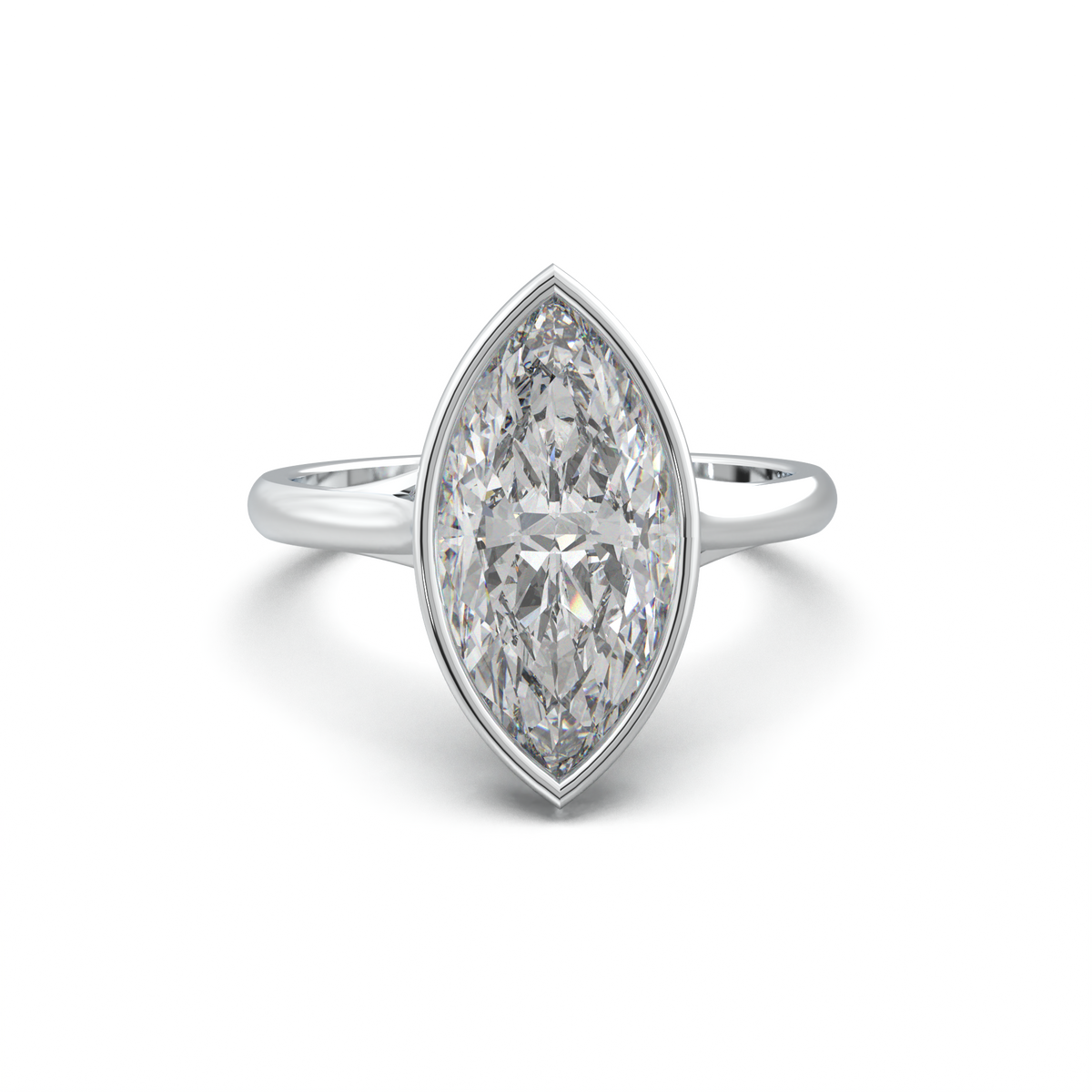 Marquise Bezel Solitaire Engagement Ring