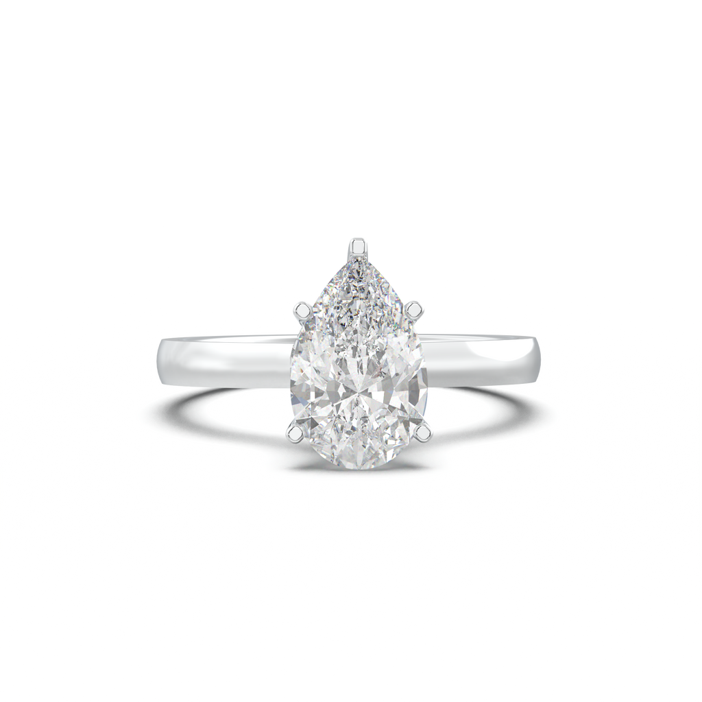 Pear Hidden Halo Engagement Ring