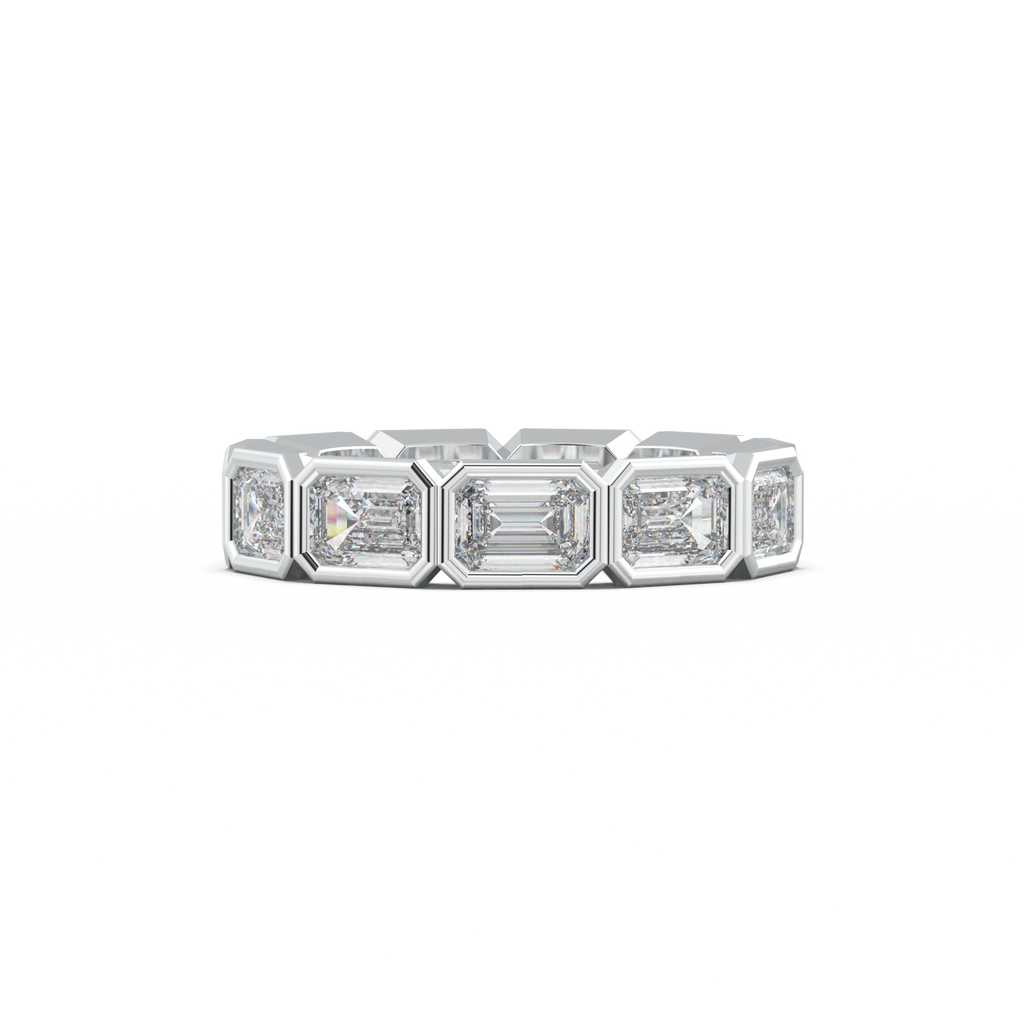 Emerald-Cut Bezel-Style Eternity Wedding Band