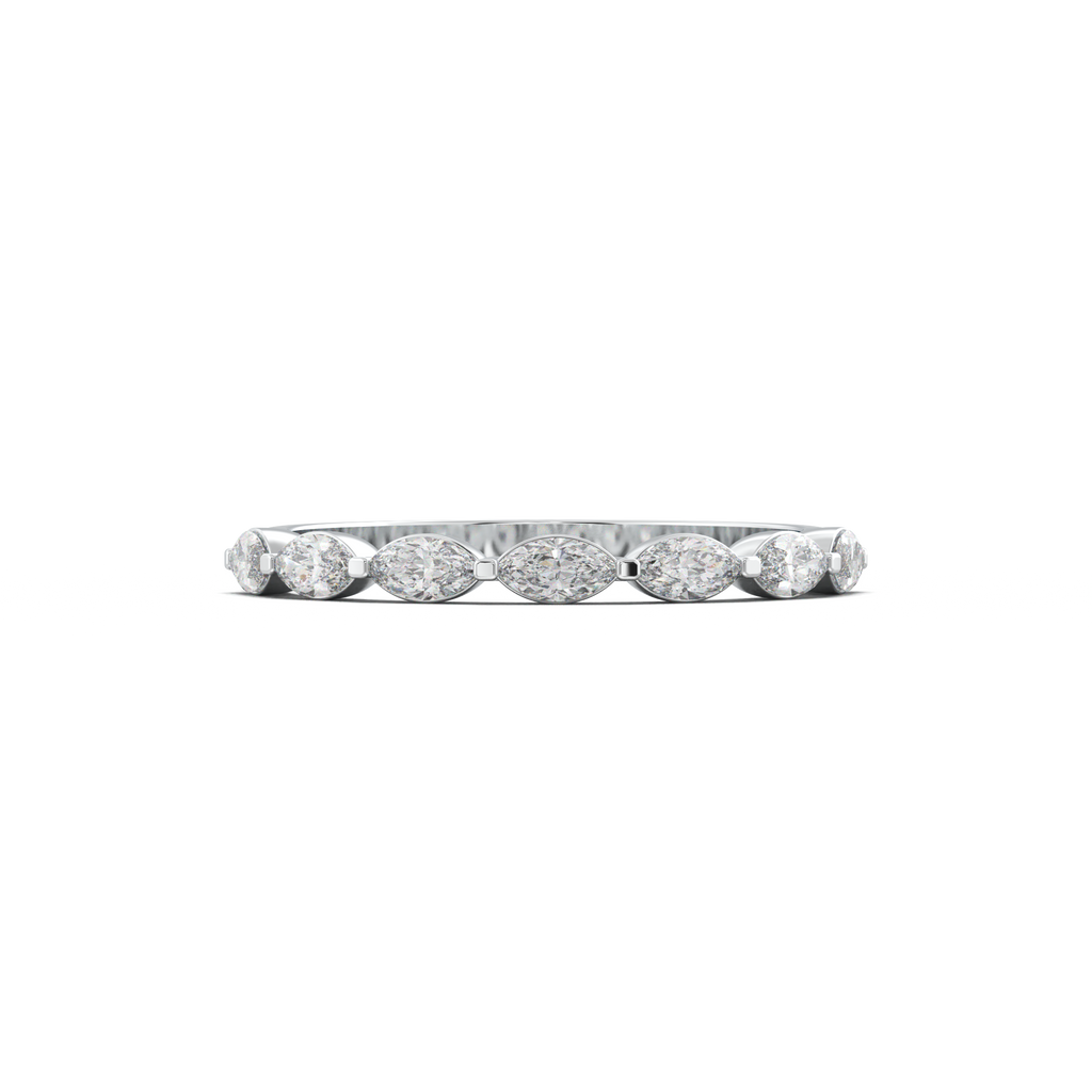 East-West Marquise Half-Eternity Wedding Band