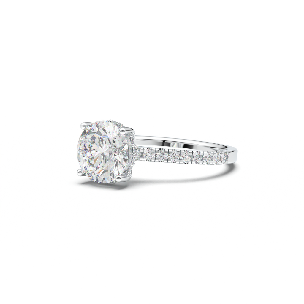Round Pavé Engagement Ring