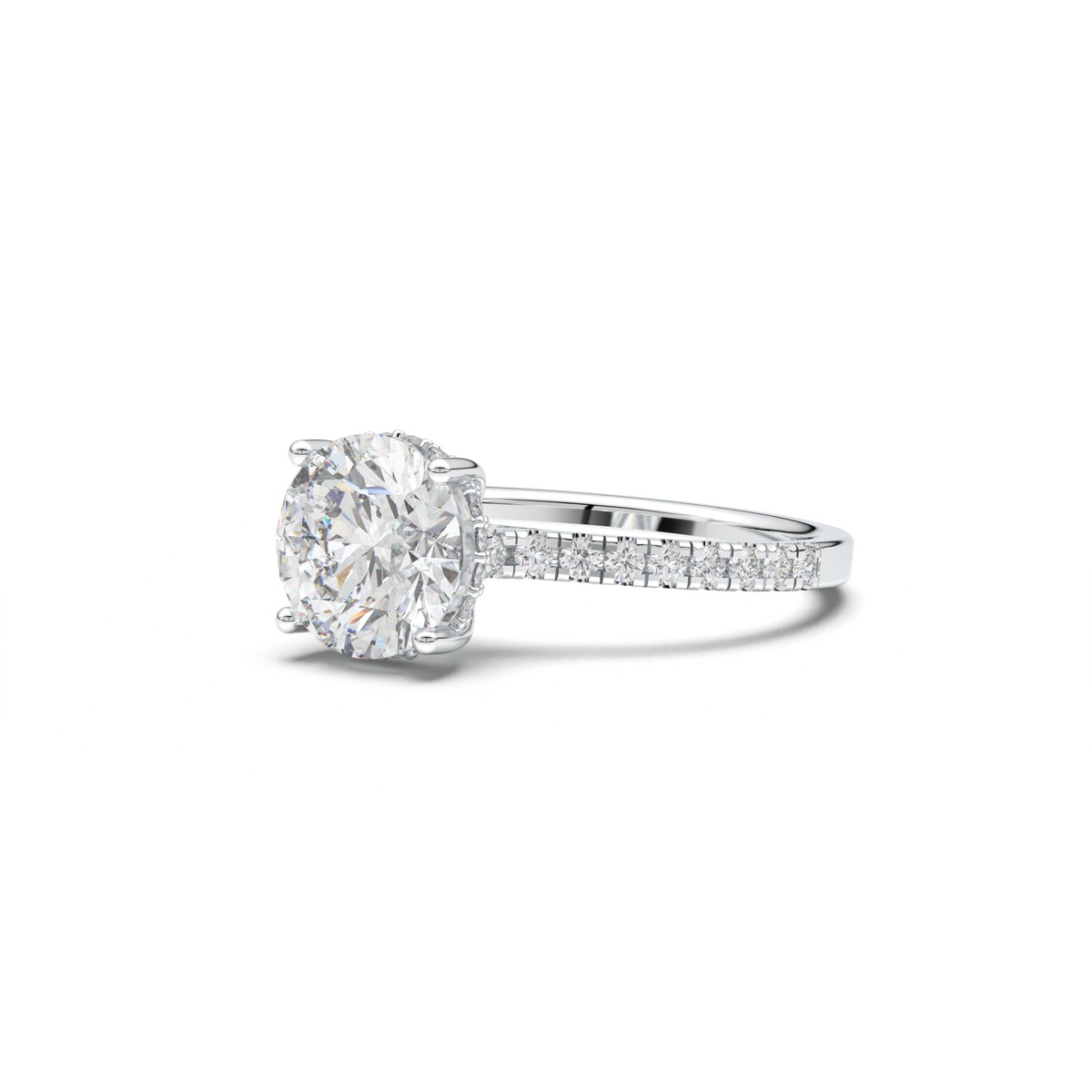 Round Pavé Engagement Ring