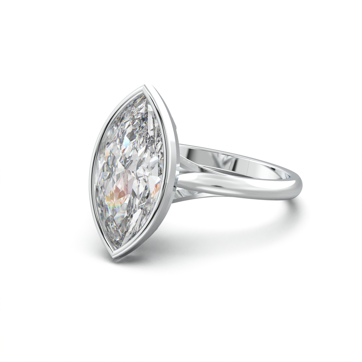 Marquise Bezel Solitaire Engagement Ring