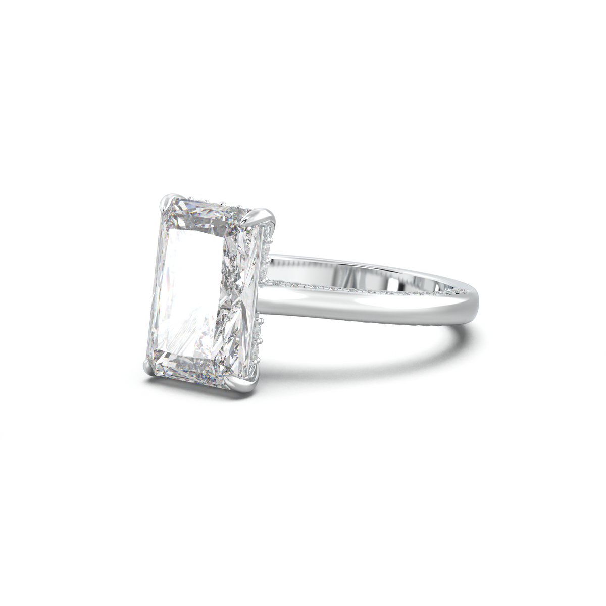 Radiant Pavé Hidden Halo Engagement Ring