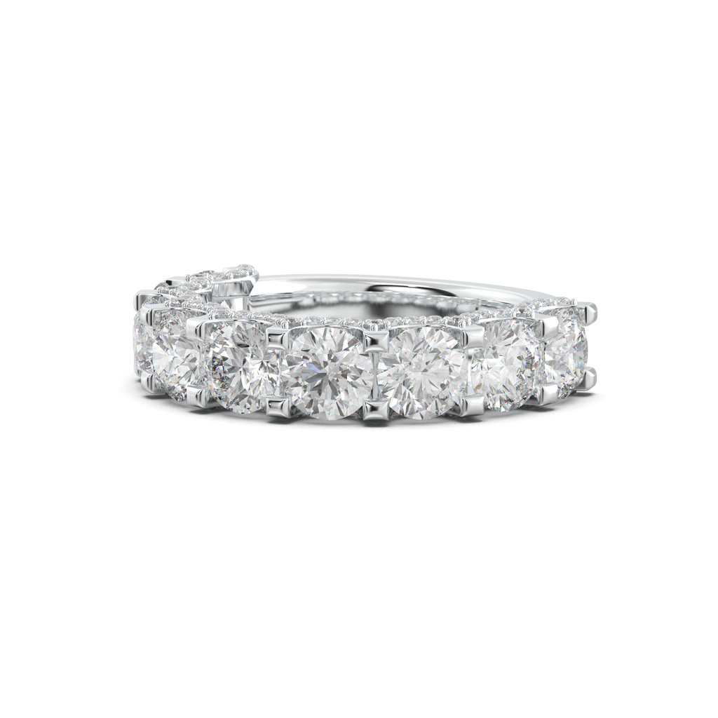 Round Diamond Pavé-Edge Wedding Band