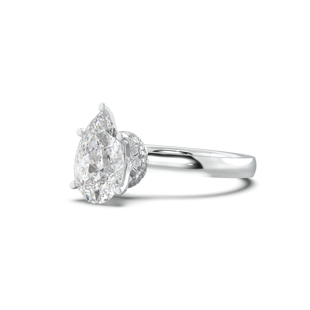 Round Hidden Halo Engagement Ring