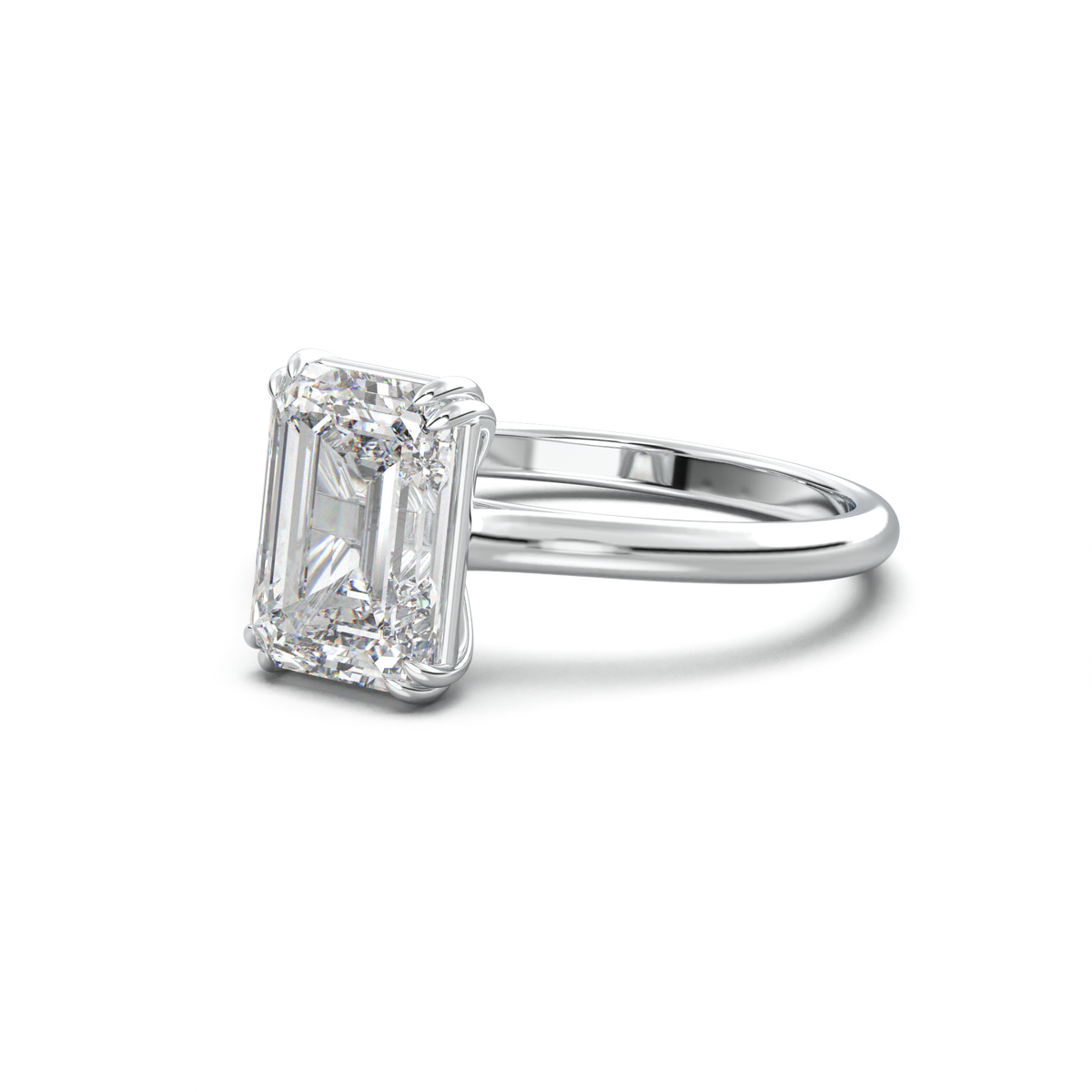 Emerald Solitaire Engagement Ring