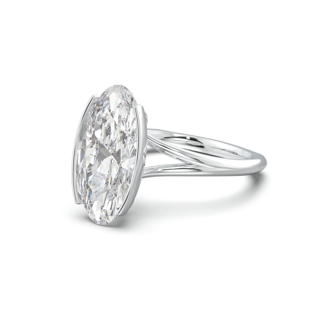 Moval Halo Pavé Engagement Ring