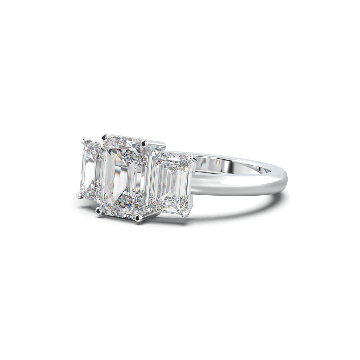 Emerald Three-Stone Engagement Ring