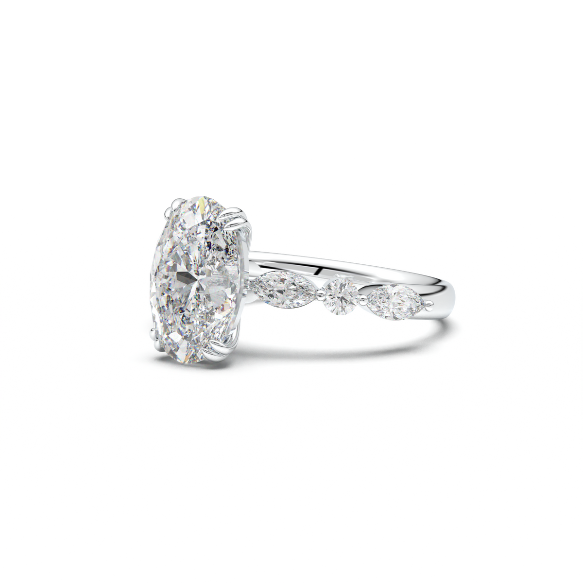 Oval Mixed-Shape Engagement Ring