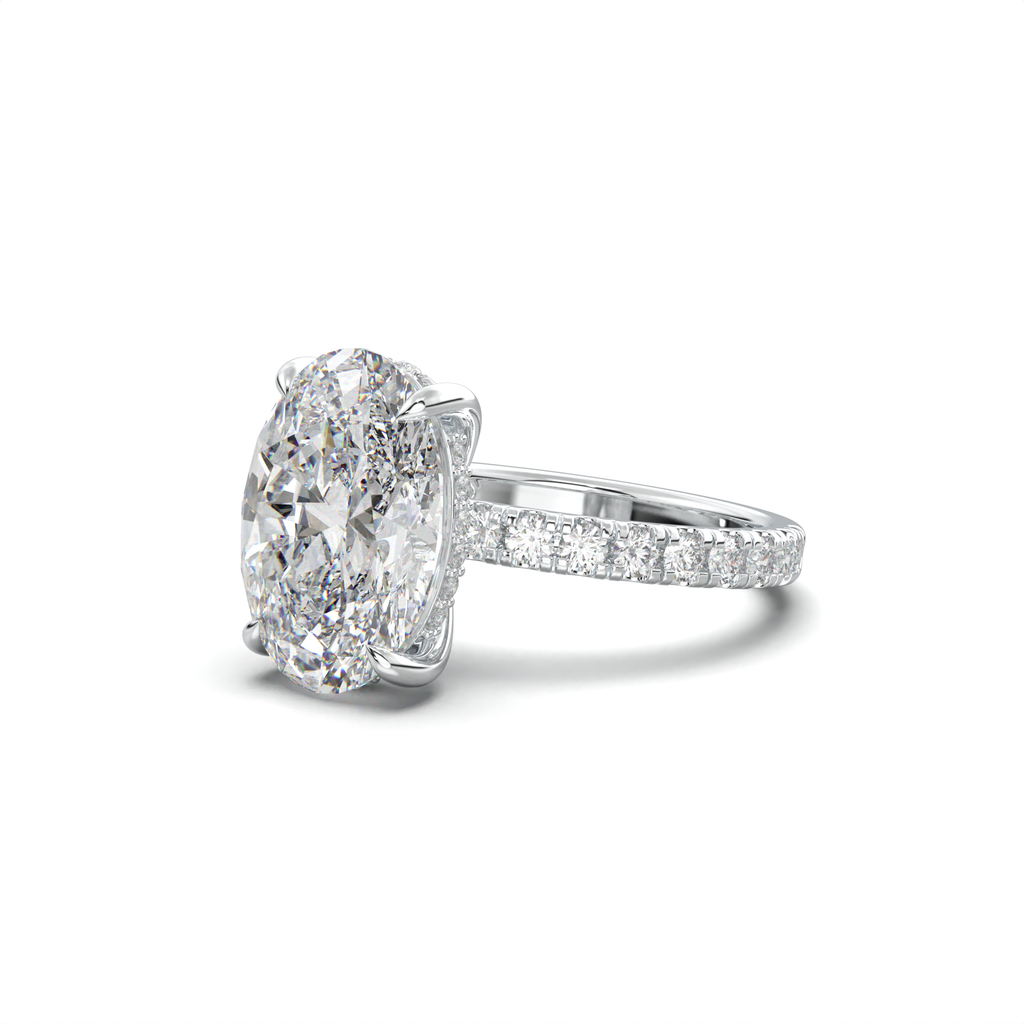 Oval Pavé Hidden Halo Engagement Ring