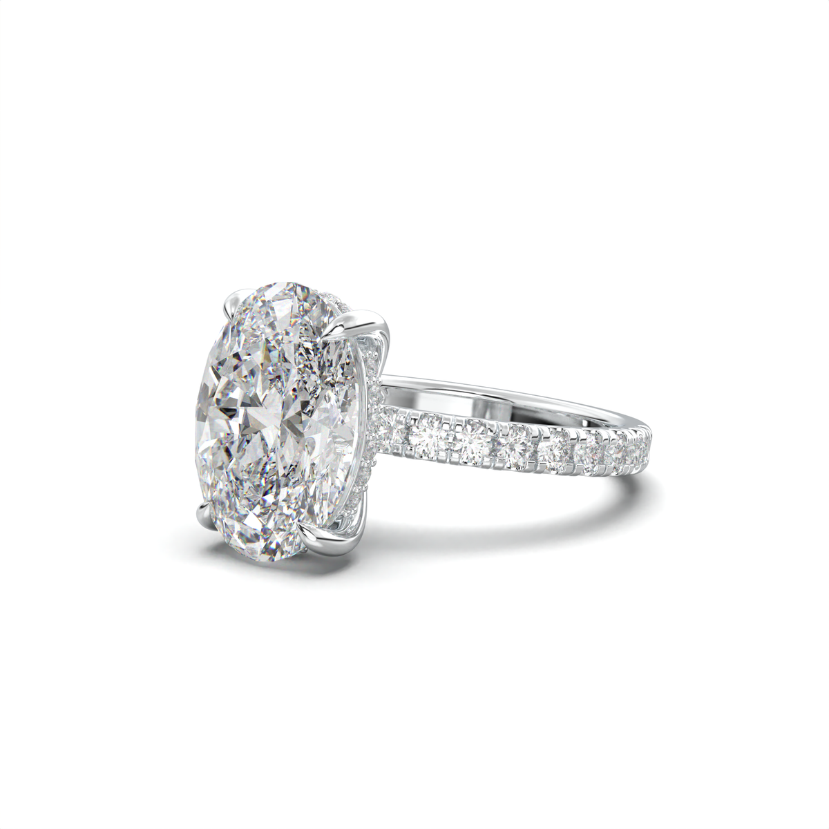 Oval Pavé Hidden Halo Engagement Ring