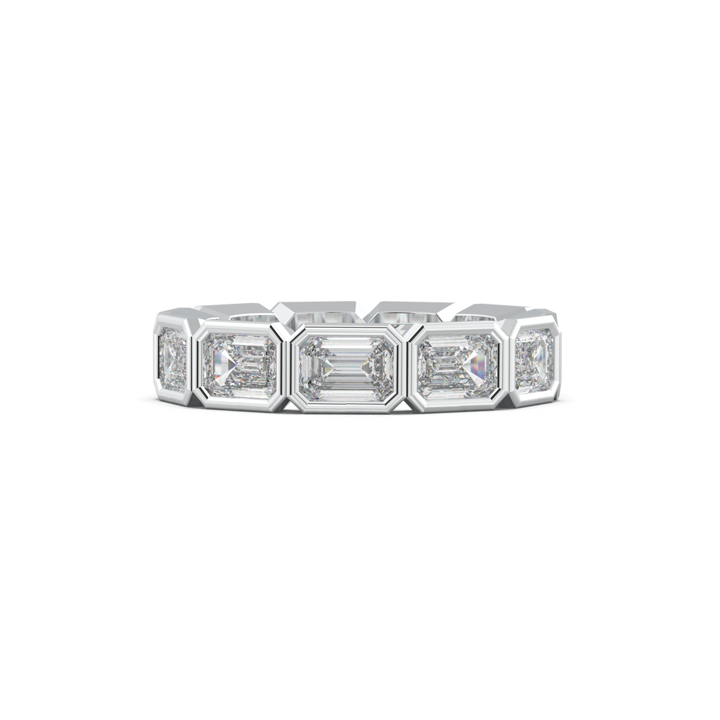 Emerald-Cut Bezel-Style Eternity Wedding Band