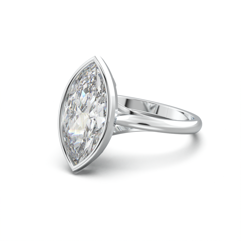 Marquise Bezel Solitaire Engagement Ring