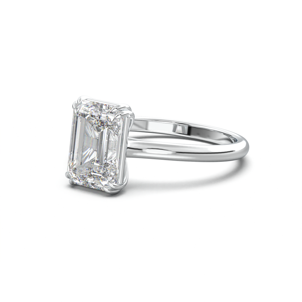 Emerald Solitaire Engagement Ring