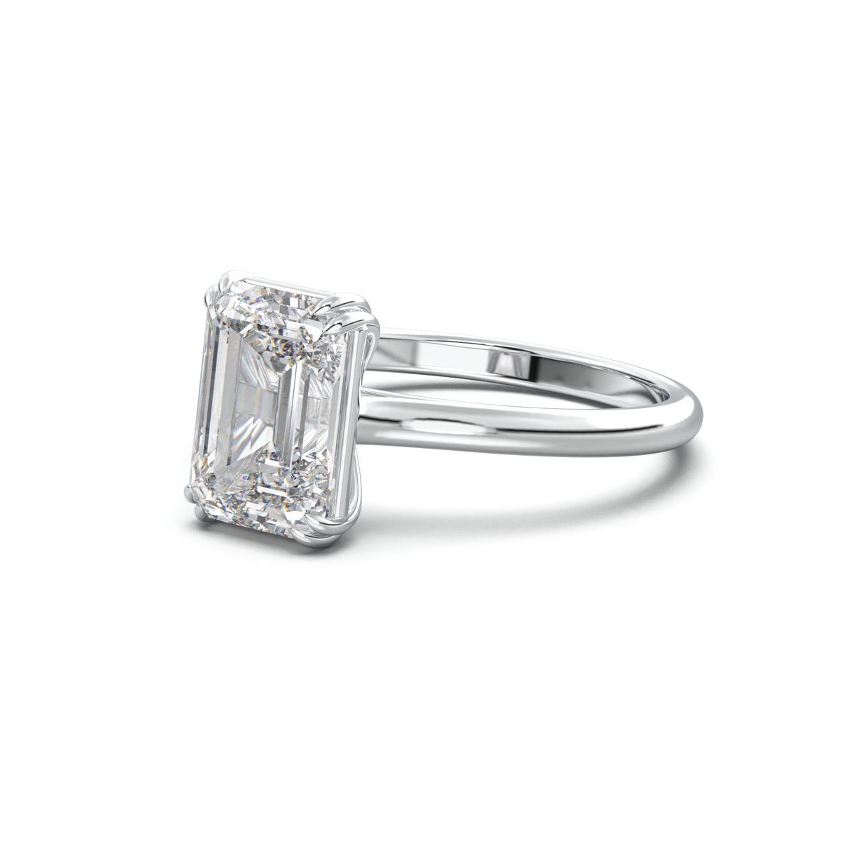 Emerald Solitaire Engagement Ring