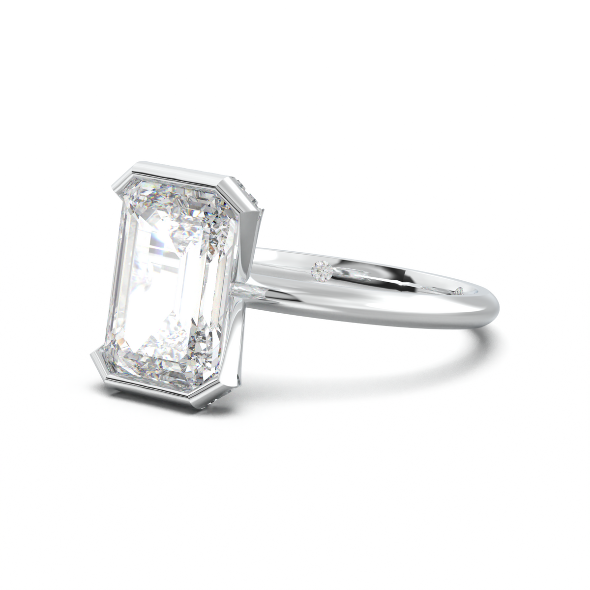Emerald Hidden Halo Engagement Ring
