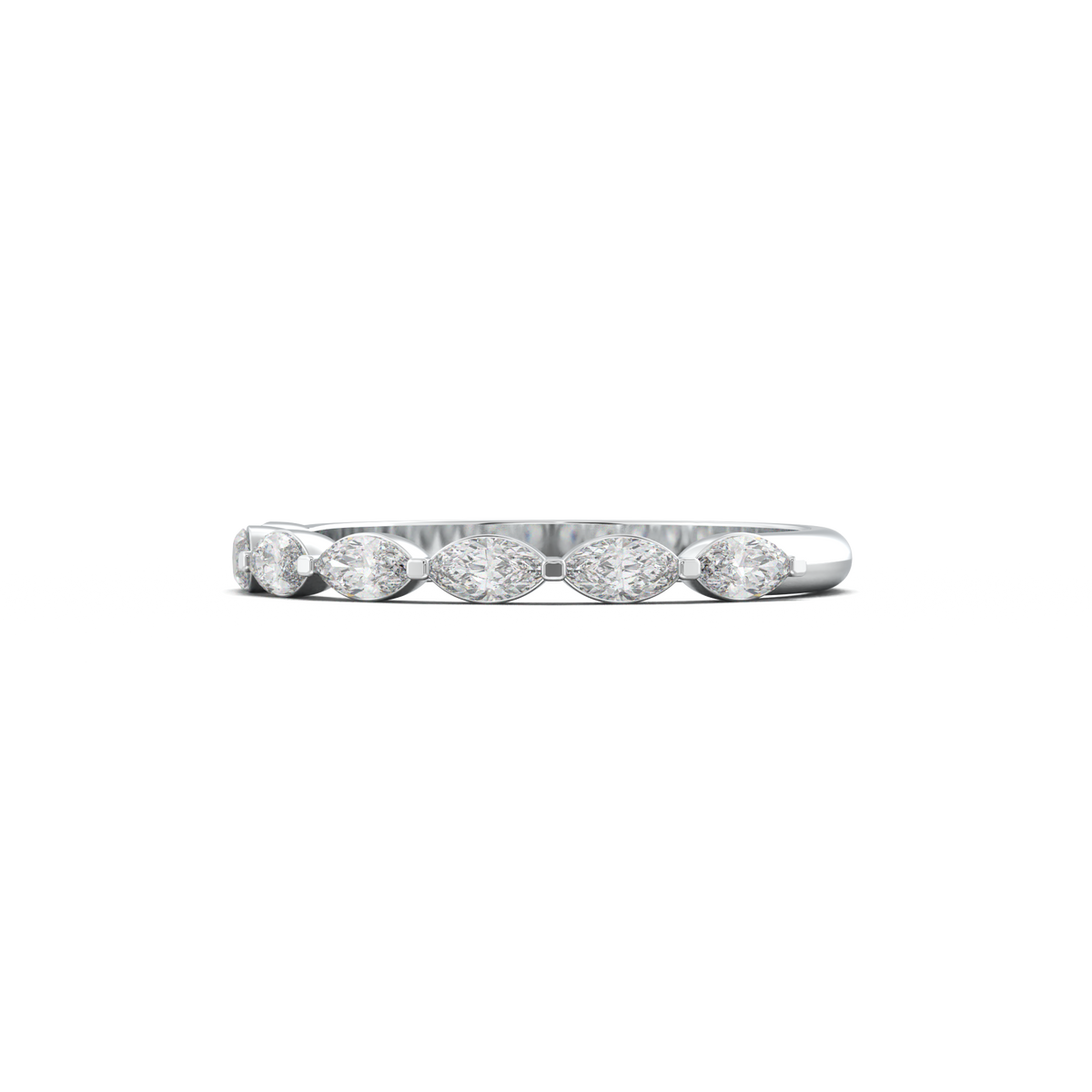 East-West Marquise Half-Eternity Wedding Band
