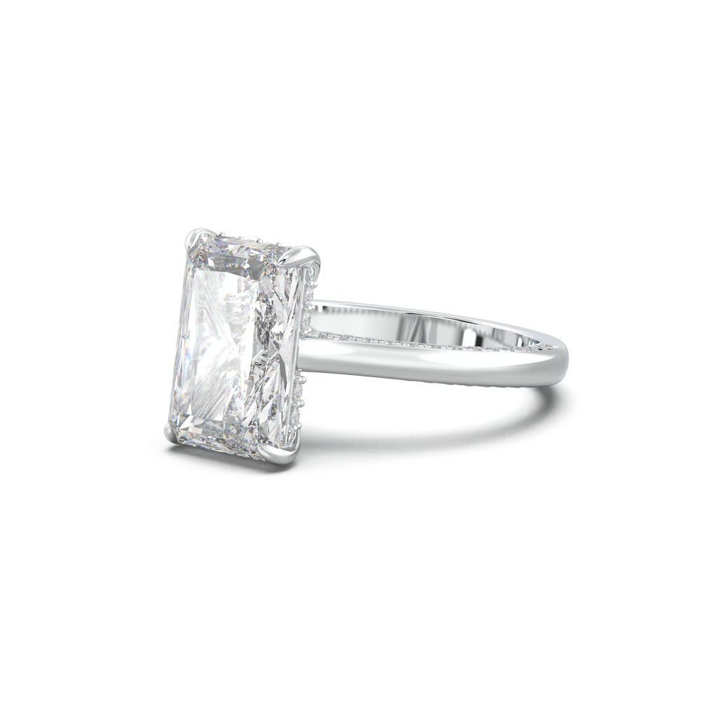 Radiant Pavé Hidden Halo Engagement Ring